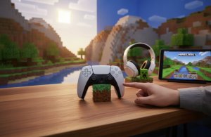 Galopi Stojak Uchwyt na Kontroler PS5 Styl Minecraft 3