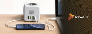 Listwa zasilająca Reagle KOSTKA SIECIOWA LISTWA ZASILAJĄCA 3x GNIAZDO ŁADOWARKA 3x USB 1x USB-C 2