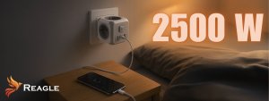 Listwa zasilająca Reagle KOSTKA SIECIOWA LISTWA ZASILAJĄCA 3x GNIAZDO ŁADOWARKA 3x USB 1x USB-C 5