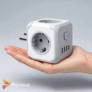 Listwa zasilająca Reagle KOSTKA SIECIOWA LISTWA ZASILAJĄCA 3x GNIAZDO ŁADOWARKA 3x USB 1x USB-C 6