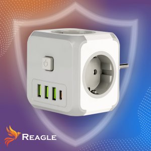 Listwa zasilająca Reagle KOSTKA SIECIOWA LISTWA ZASILAJĄCA 3x GNIAZDO ŁADOWARKA 3x USB 1x USB-C 8