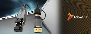 Kabel USB Reagle USB-A + USB-C - RJ-45 1 m Czarny 2