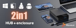 Kieszeń Reagle OBUDOWA DYSKU 2,5 3,5 KIESZEŃ NA DYSK HDD SSD HUB USB SATA III DO 20TB ZASILACZ 24W 5