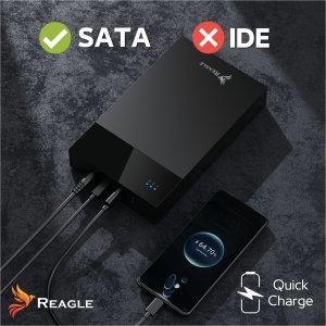 Kieszeń Reagle OBUDOWA DYSKU 2,5 3,5 KIESZEŃ NA DYSK HDD SSD HUB USB SATA III DO 20TB ZASILACZ 24W 10