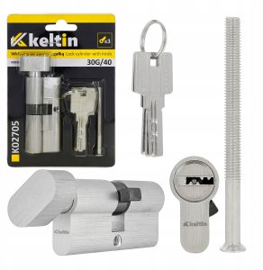 KELTIN Wkładka do zamka z gałką 30g/40 (kolor nikiel) (100) 3