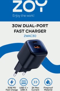Ładowarka ZOY 30W 1x USB-A 1x USB-C ZWAC30 4