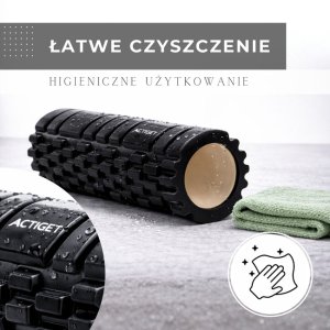 Fizyo Wałek do masażu średnio twardy roller z wypustkami czarny Uniwersalny 4