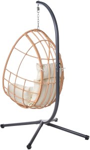 Beliani Fotel wiszący ze stojakiem MALCESINE Metal Naturalny 5