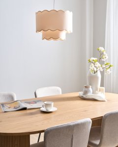 Lampa wisząca Beliani Mecumbura Metal Biały/ beżowy 4