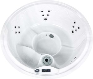 SPA ogrodowe Beliani Wanna ogrodowa z hydromasażem LED MARFIL Szary 13