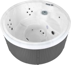 SPA ogrodowe Beliani Wanna ogrodowa z hydromasażem LED MARFIL Szary 7