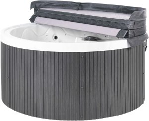 SPA ogrodowe Beliani Wanna ogrodowa z hydromasażem LED MARFIL Szary 10