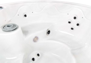 SPA ogrodowe Beliani Wanna ogrodowa z hydromasażem Led MARFIL Biały 12