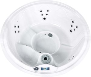 SPA ogrodowe Beliani Wanna ogrodowa z hydromasażem Led MARFIL Biały 5