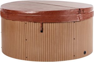 SPA ogrodowe Beliani Wanna ogrodowa z hydromasażem Led MARFIL Biały 10