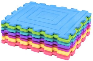 LeanToys Sensoryczne Puzzle Silikonowe Mata Ścieżka Sensoryczna Kolorowe 25 cm 12el. EDUKAMP 6