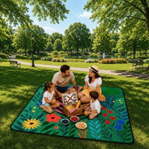 Lean EDUKAMP Koc piknikowy plażowy turystyczny mata rośliny kolorowa 100x150 cm [kod produktu: 31065] 7