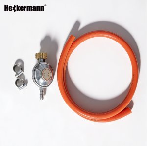 Heckermann Grill gazowy ogrodowy stalowy nierdzewny 5+1 YF-01JY05-B żeliwny ruszt 17,4 kW czarny 13