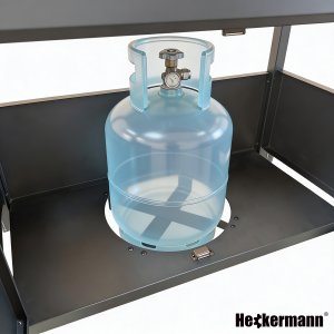 Heckermann Grill gazowy ogrodowy stalowy nierdzewny 5+1 YF-01JY05-B żeliwny ruszt 17,4 kW czarny 8