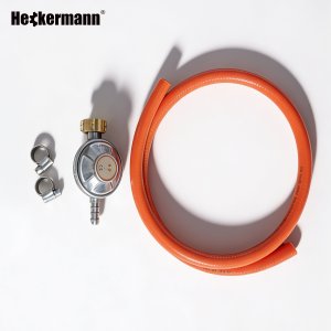 Heckermann Grill gazowy ogrodowy stalowy nierdzewny 5+1 YF-01JY03-B żeliwny ruszt 11,6 kW czarny 15