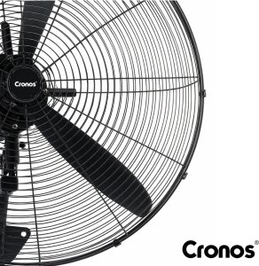 Termowentylator Cronos Wentylator ścienny z pilotem Cronos 50cm Czarny Wiatrak na ścianę cichy mocny 12
