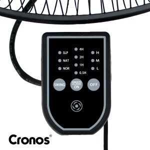 Termowentylator Cronos Wentylator ścienny z pilotem Cronos 50cm Czarny Wiatrak na ścianę cichy mocny 15
