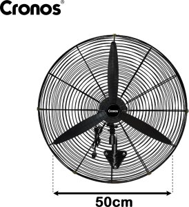 Termowentylator Cronos Wentylator ścienny z pilotem Cronos 50cm Czarny Wiatrak na ścianę cichy mocny 10
