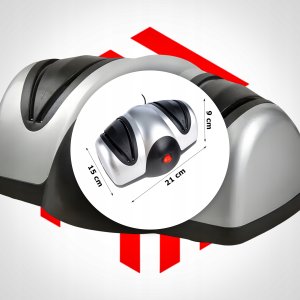 ZAM Elektrczna ostrzałka do noży podwójna osełka mocna 40W ostrzałka kuchenna 7