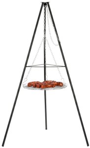 Springos Grill ogrodowy wiszący na stojaku z regulacją wysokości ruszt 50 cm Uniwersalny 3