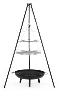 Springos Grill ogniskowy, wiszący na stojaku z regulacją wysokości, palenisko, ruszt 50 cm UNIWERSALNY 11