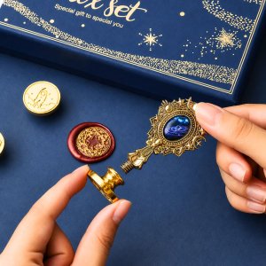 LeanToys Zestaw Do Pieczęci Woskowych Stempel Wosk Lakowy Do Ozdabiania 3