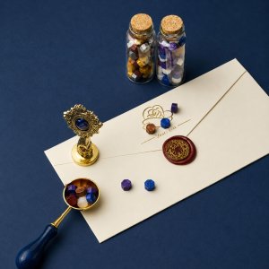 LeanToys Zestaw Do Pieczęci Woskowych Stempel Wosk Lakowy Do Ozdabiania 7