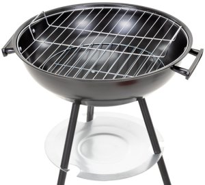 Springos Grill węglowy zamykany pokrywą okrągły ruszt 41 cm przenośny czarno-czerwony Uniwersalny 17