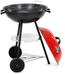 Springos Grill węglowy zamykany pokrywą okrągły ruszt 41 cm przenośny czarno-czerwony Uniwersalny 3