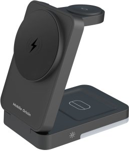 Ładowarka Mobile Origin 3in1 Foldable Charging Stand with light, PW28, black (MO-FCHS-PW28-BLK) 2