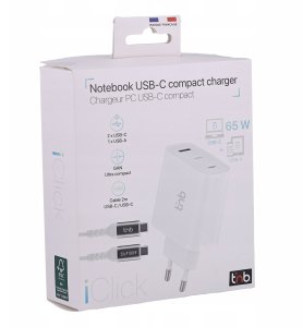 Ładowarka TnB Ładowarka sieciowa Gan 230v 65w 2 X Usb-c + Usb Usb-a + Kabel Usb-c T"nb / Chnbgan65w 5
