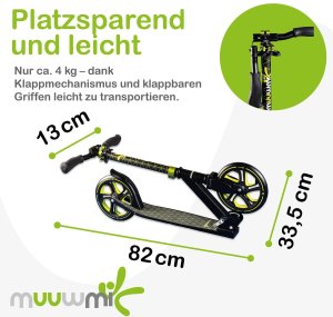 Muuwmi Aluminium Scooter PRO hulajnoga 215 mm lime AU 471 2