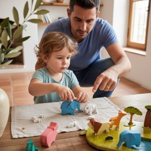 Figurka HalfToys Magnetyczne zwierzaki Half Toys safari puzzle 3D - figurki 3+ EDUKAMP 2