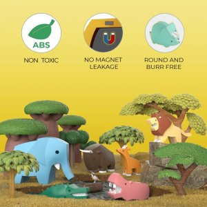 Figurka HalfToys Magnetyczne zwierzaki Half Toys safari puzzle 3D - figurki 3+ EDUKAMP 6