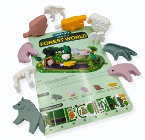 Figurka HalfToys Magnetyczne figurki 3D zwierząt leśnych - Half Toys 3+ EDUKAMP 17