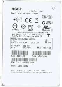Dysk SSD Emc Dysk SAS SSD EMC HGST 200GB HUSSL4020BSS600 4