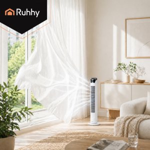 Termowentylator Ruhhy Wentylator kolumnowy 90cm biały + pilot Ruhhy 7