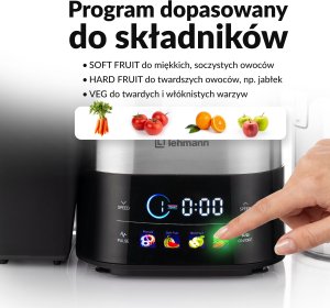 Wyciskarka wolnoobrotowa Lehmann Sokowirówka Wyciskarka do warzyw i owoców Wysokoobrotowa Otwór 80mm 3L Pro 3