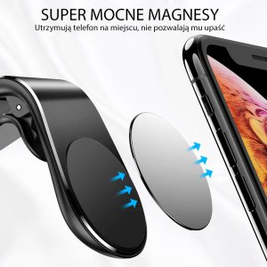 Roadstar Uchwyt samochodowy magnetyczny na kratkę nawiewu AirGrip mocne magnesy 4