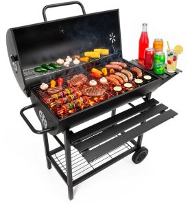 Springos Grill węglowy ogrodowy z pokrywą termometrem duży ruszt grillowy Uniwersalny 15