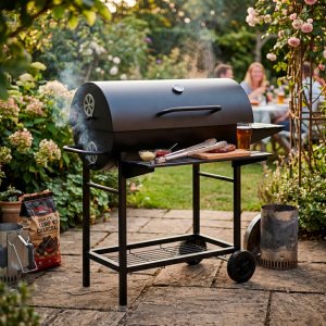 Springos Grill węglowy ogrodowy z pokrywą termometrem duży ruszt grillowy Uniwersalny 22