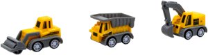 click4TOYS Piasek kinetyczny Plac budowy dla dzieci Walizka Pojazdy budowlane Figurki 3