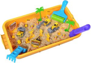 click4TOYS Piasek kinetyczny dla dzieci pojazdy z napędem figurki piaskownica zestaw (5906708103195) 2