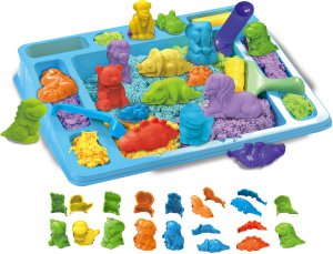 click4TOYS Piasek kinetyczny dla dzieci zestaw XXL zwierzątka dinozaury ZOO foremki 3D (5906708103256) 6
