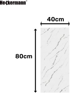 Heckermann Samoprzylepny panel ścienny Marmur Biały PCV Laminat Połysk 10szt 40x80cm Płytki 3D 4